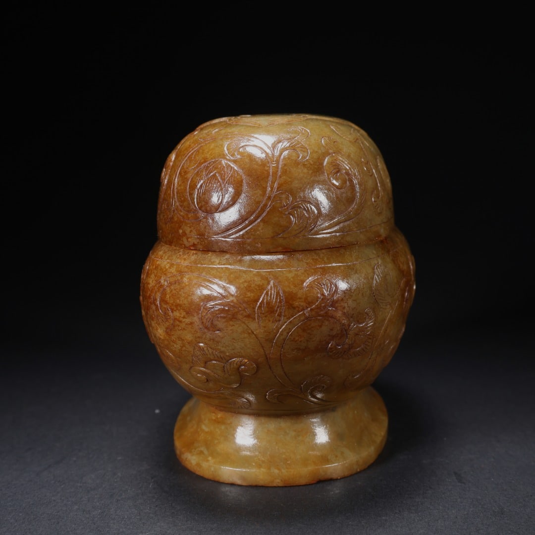 HETIAN JADE BIRD PATTERN COVERED JAR - 7