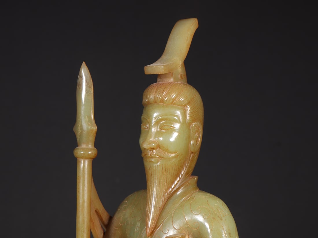 HETIAN JADE STANDING GENERAL STATUE - 7
