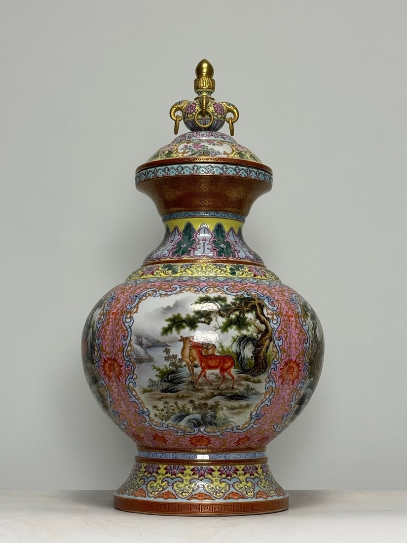 QING DYNASTY, QIANLONG PERIOD, ENAMELLED GENERAL JAR (1 of 9)