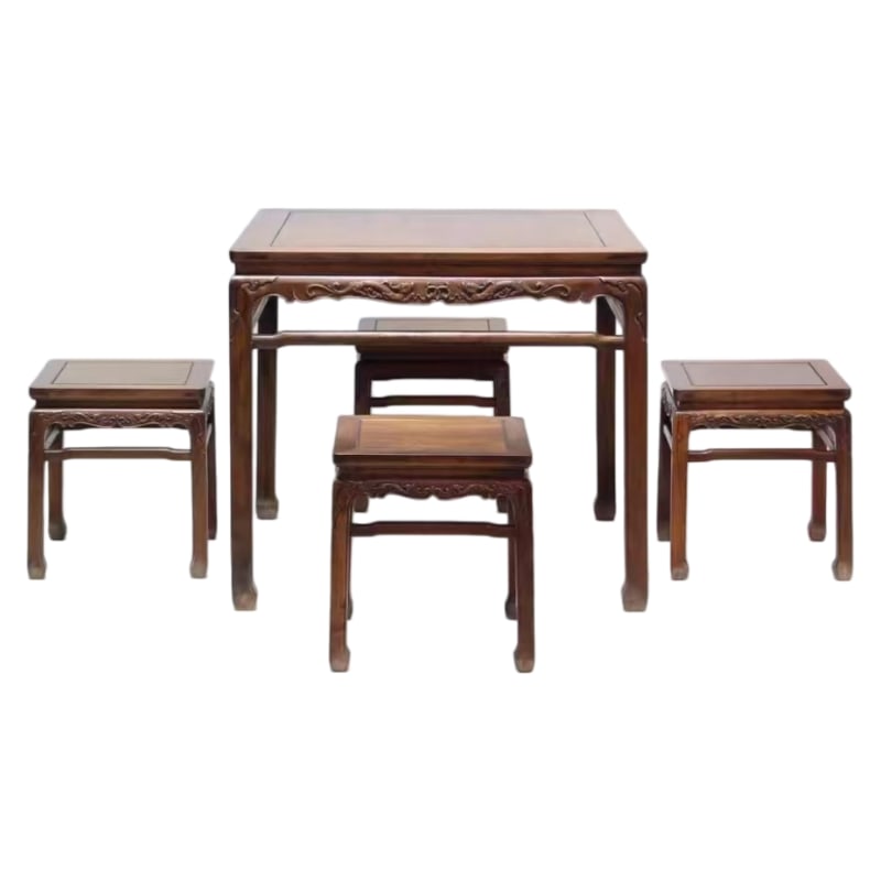 HUANGHUALI TABLE AND FOUR STOOLS (1 of 7)