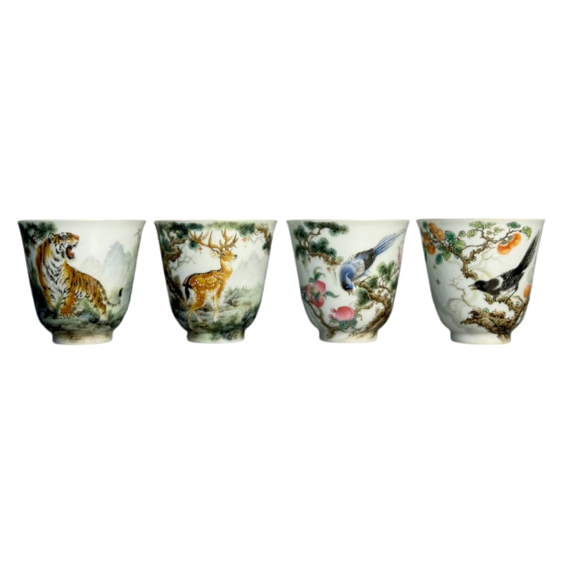 QING QIANLONG PERIOD "LUCKY STAR SHINING BRIGHTLY" CUP: H.7CM D7CM