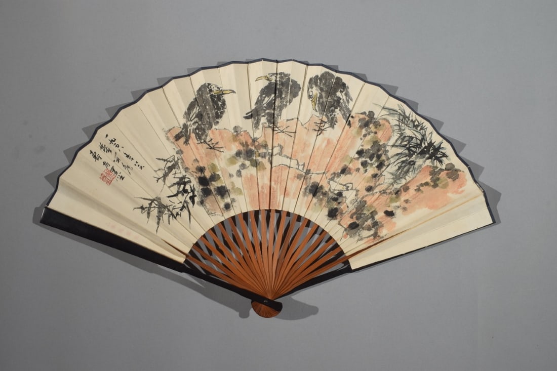 PANTIANSHOU:FOLDINGFAN，潘天寿: Size: 50X17cm