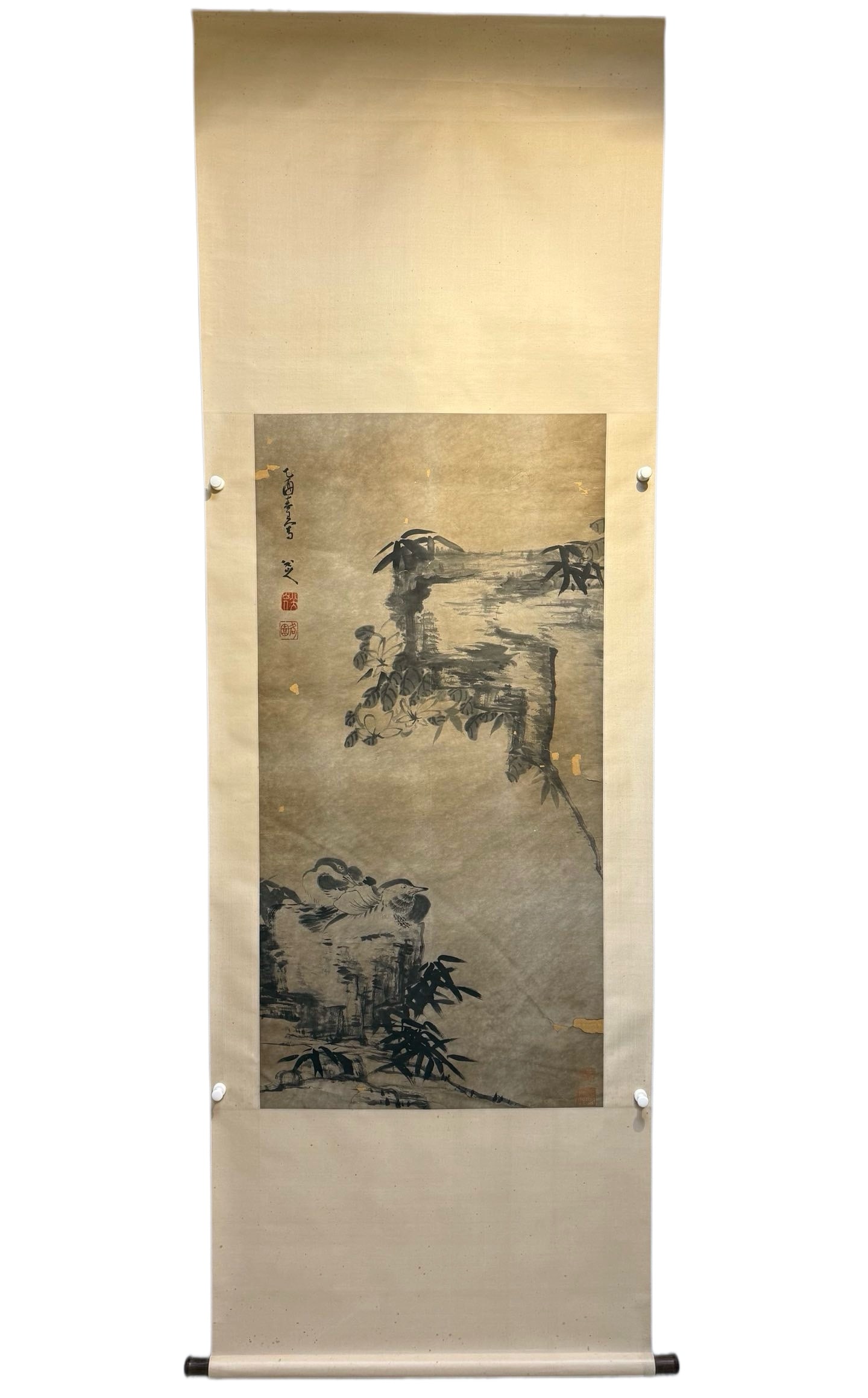 BADASHANREN:MANDARINDUCKS，八大山人: Painting core 67/134cm