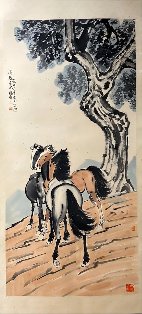 XUBEIHONG:HORSE徐悲鸿: Size: 138.5-66.5