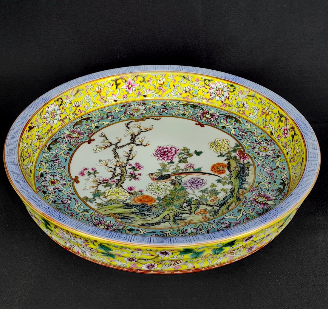 PASTEL PATTERNED FLORAL DESIGN WASH: Height 4.3 cm, Diameter 27.5 cm