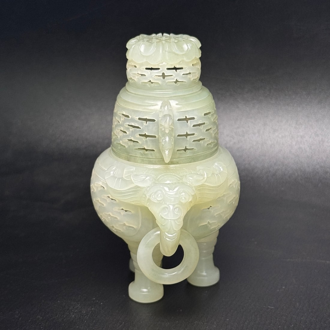 JADE OPENWORK INCENSE BURNER - 3