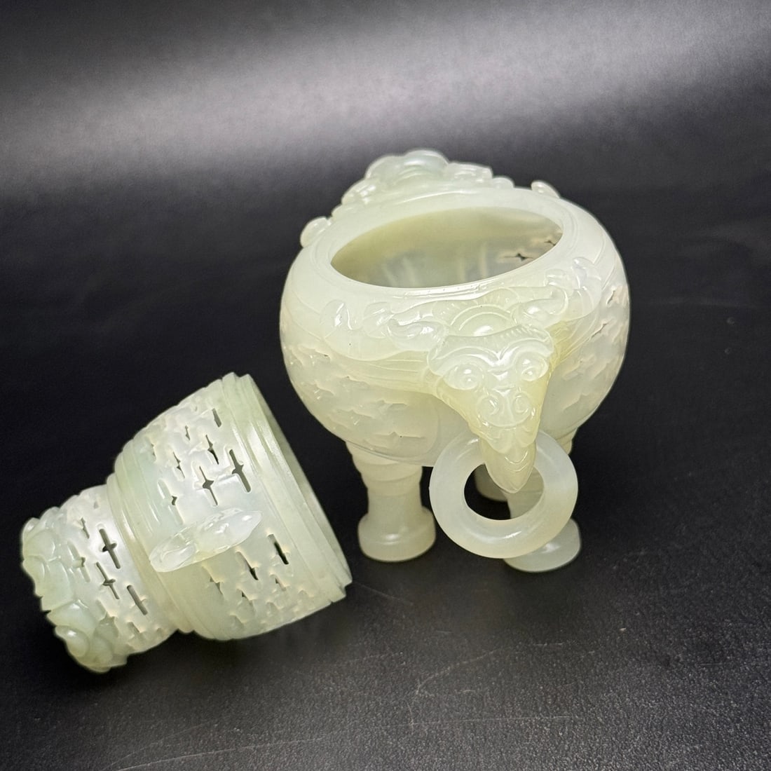JADE OPENWORK INCENSE BURNER - 4