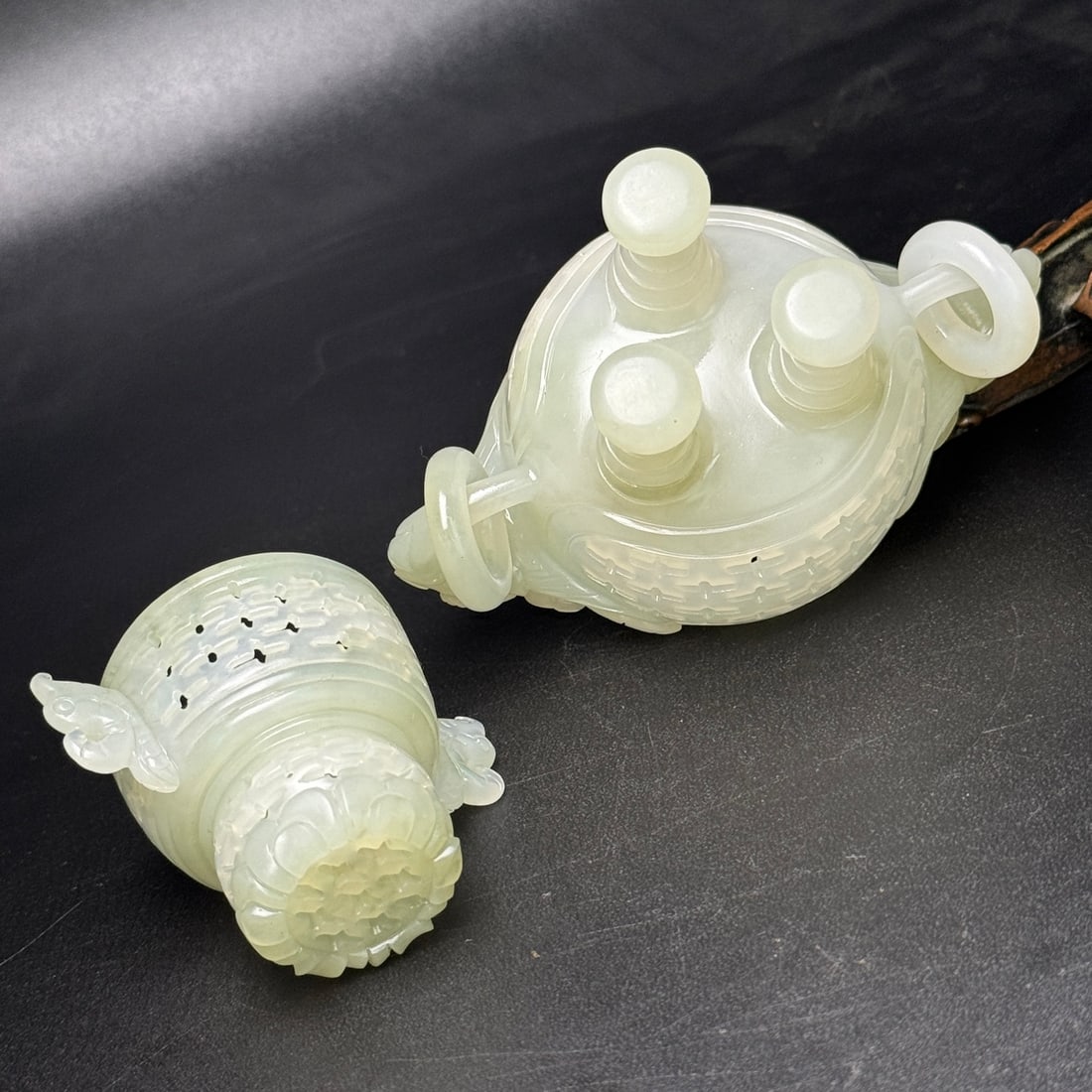 JADE OPENWORK INCENSE BURNER - 6
