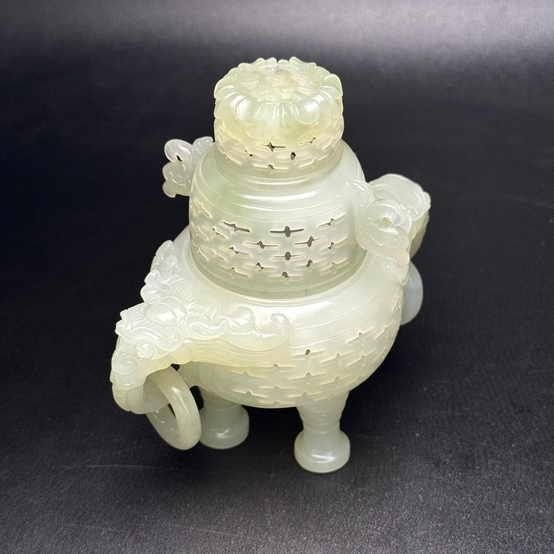 JADE OPENWORK INCENSE BURNER - 7