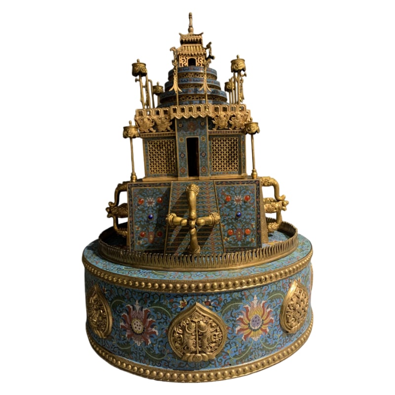 CLOISONNÉ ENAMEL MANDALA ORNAMENT: Specifications: 46X62, Weight: 20.5 kg
