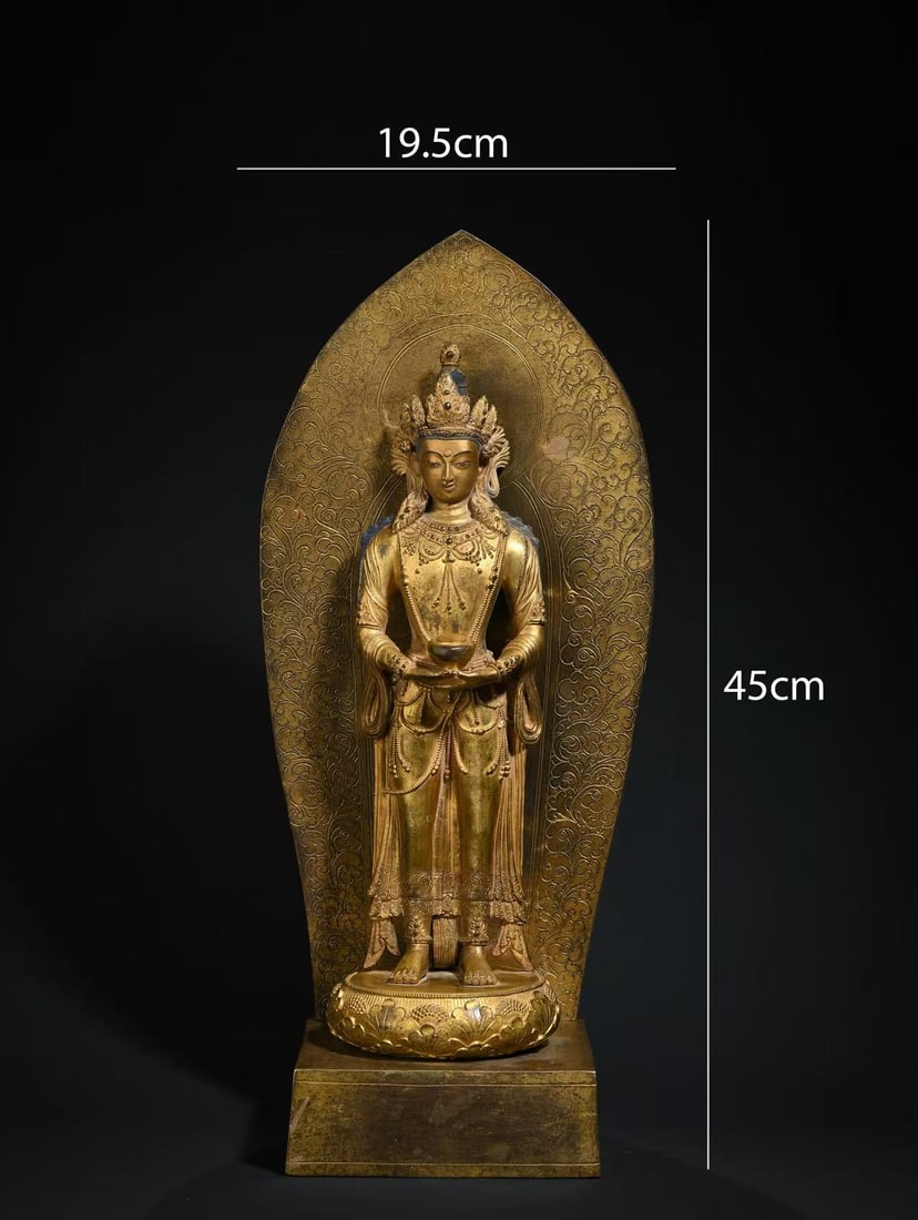 GILDED BRONZE STANDING BUDDHA (1 of 9)