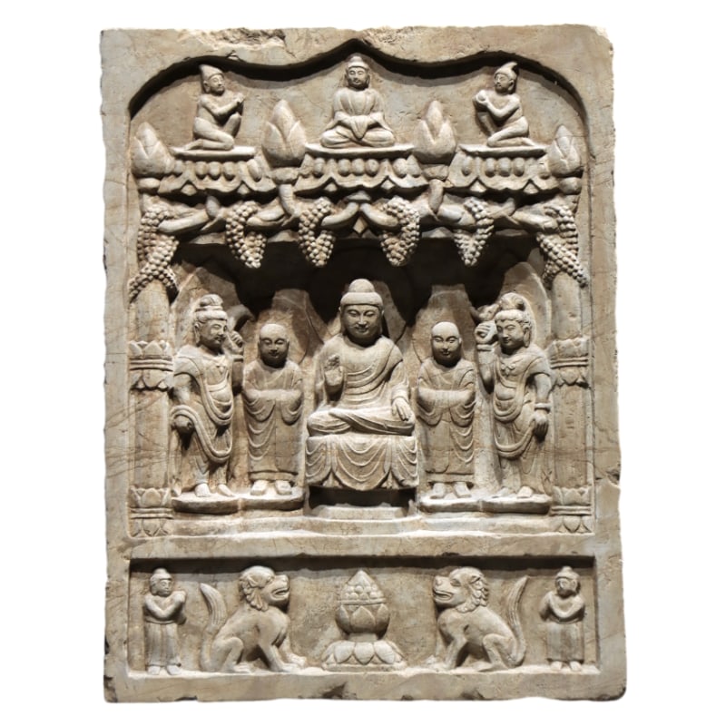 STONE BUDDHA NICHE: Size: 58-44-12 cm