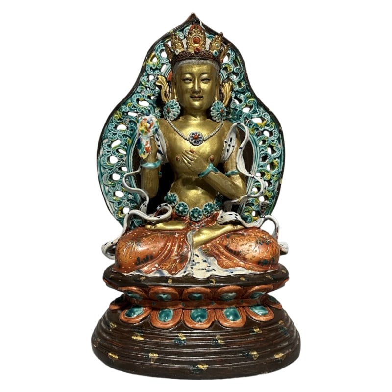 VAJRASATTVA BUDDHA STATUE: Height 31 cm, width 19.5 cm, base 18.5 cm
