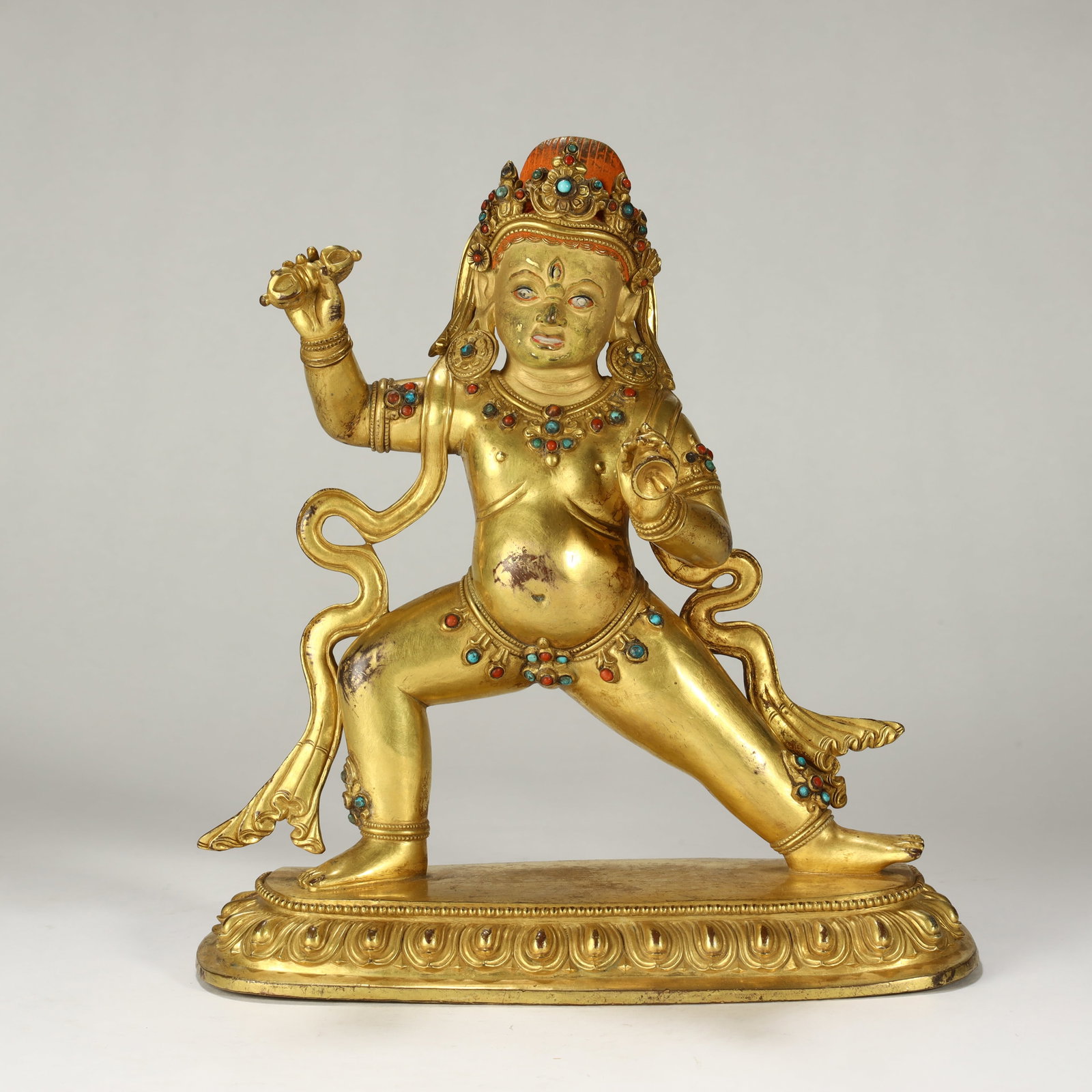 VAJRAPANI BODHISATTVA BRONZE STATUE: Height 23.5cm