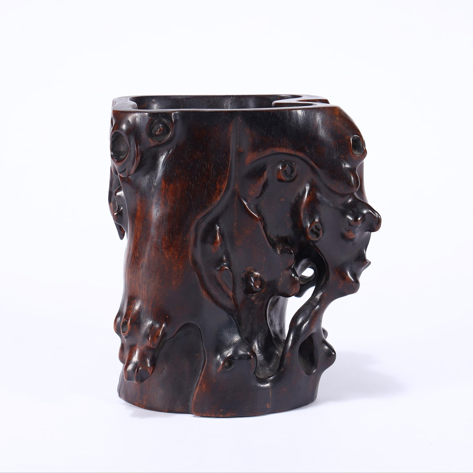 HUANGHUALI PEN HOLDER: Length 15.5cm, Width 11cm, Height 17cm