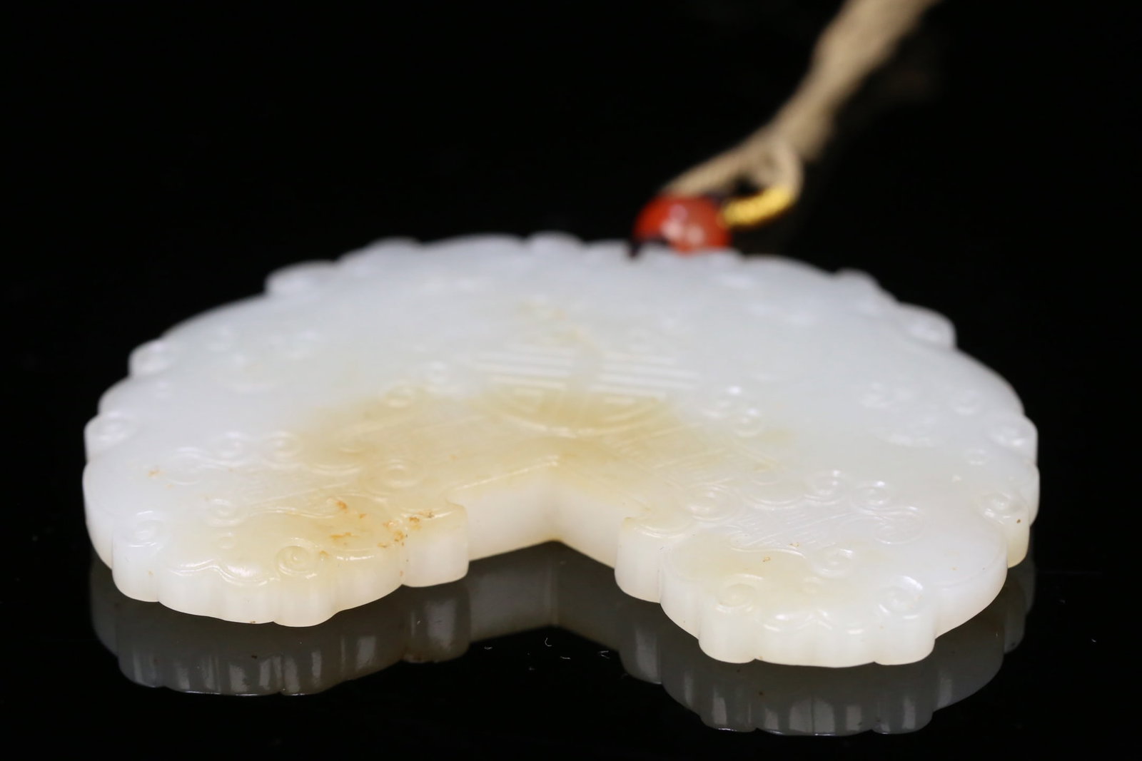 HETIAN JADE DOUBLE PHOENIX LONGEVITY PATTERN CHIME - 4