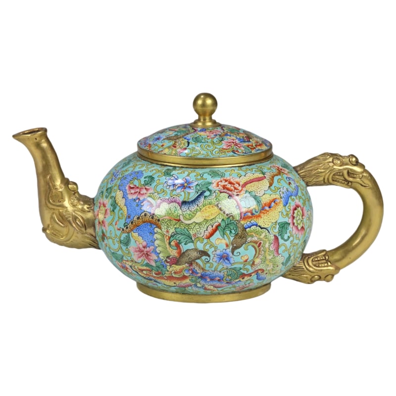 CLOISONNÉ ENAMEL FLORAL AND BIRD PATTERN PLATE: Specifications: 15.4X9.1X8.4cm, Weight: 343.8g