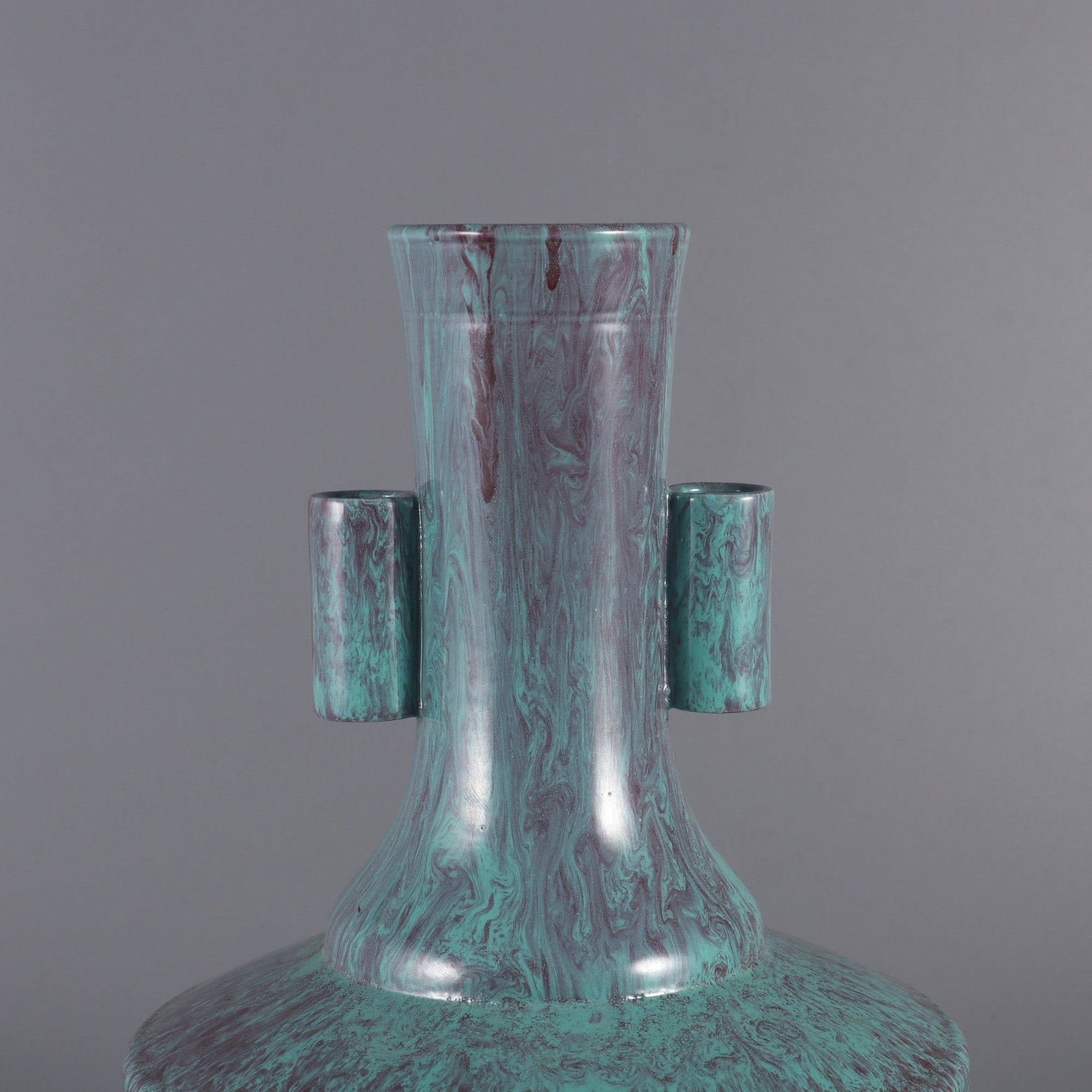 JUN-GLAZED DOUBLE-EARED VASE - 5