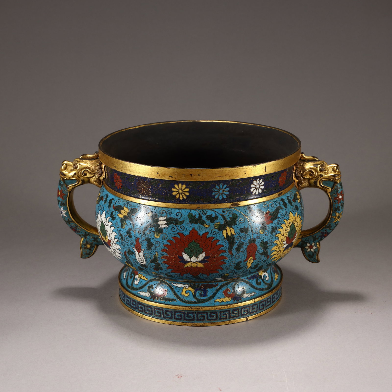 CLOISONNÉ ENAMEL DOUBLE-EARED INCENSE BURNER? (1 of 10)