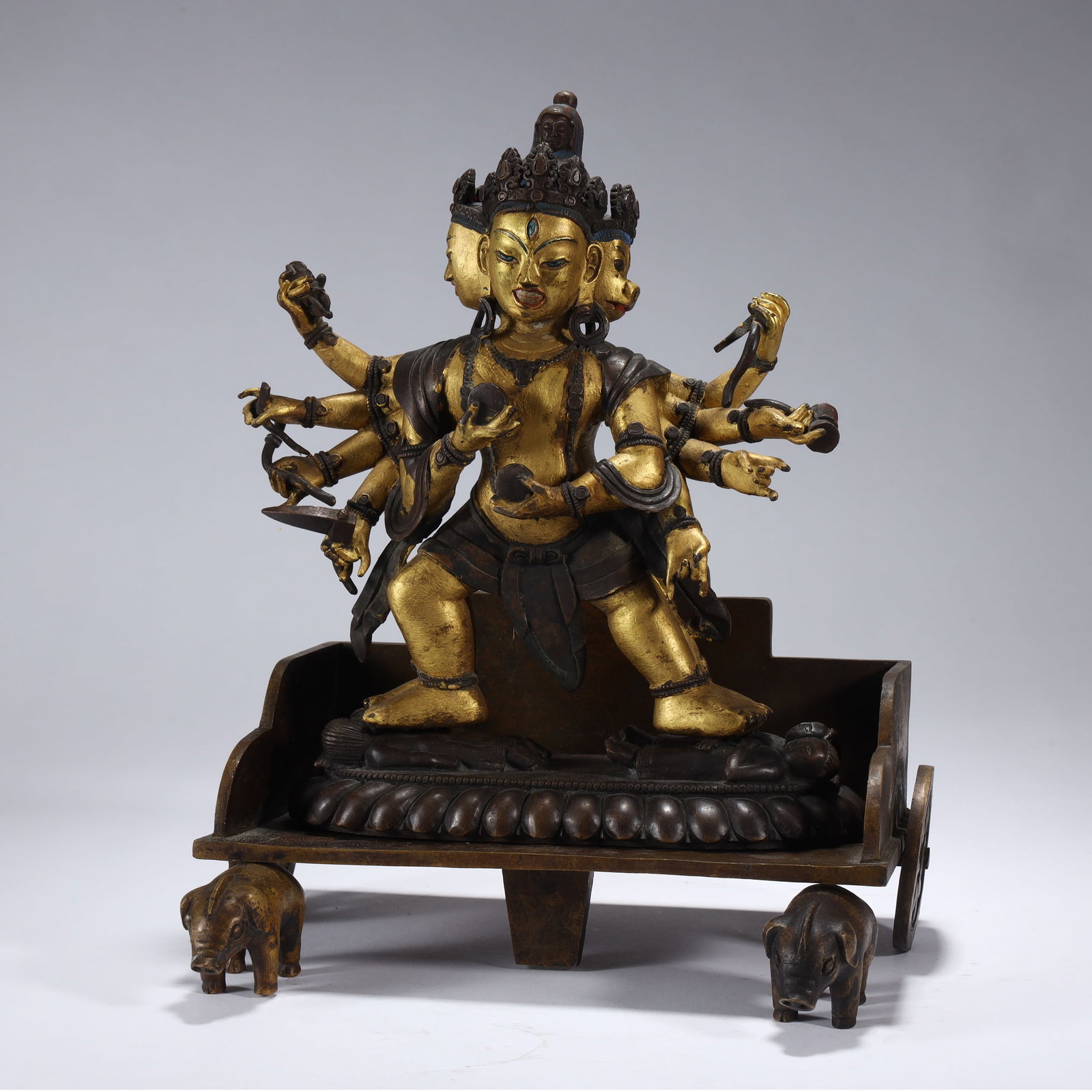 GILDED BRONZE SIX-TIER BUDDHIST PAVILION (1 of 10)