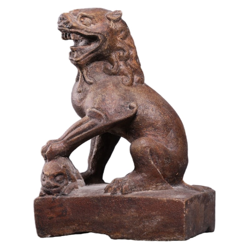 QING DYNASTY, STONE-CARVED LION PAPERWEIGHT (1 of 8)