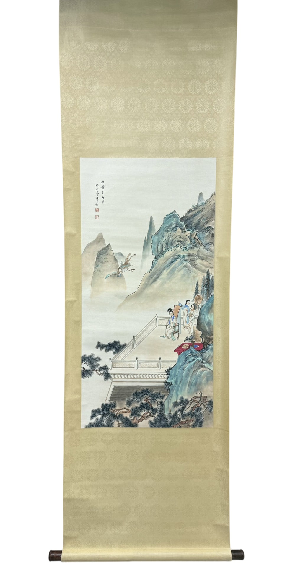 CHENSHAOMEI,PLAYINGTHEFLUTETOATTRACTTHEPHOENIX陈少梅: Dimensions: 98 x 49 cm.