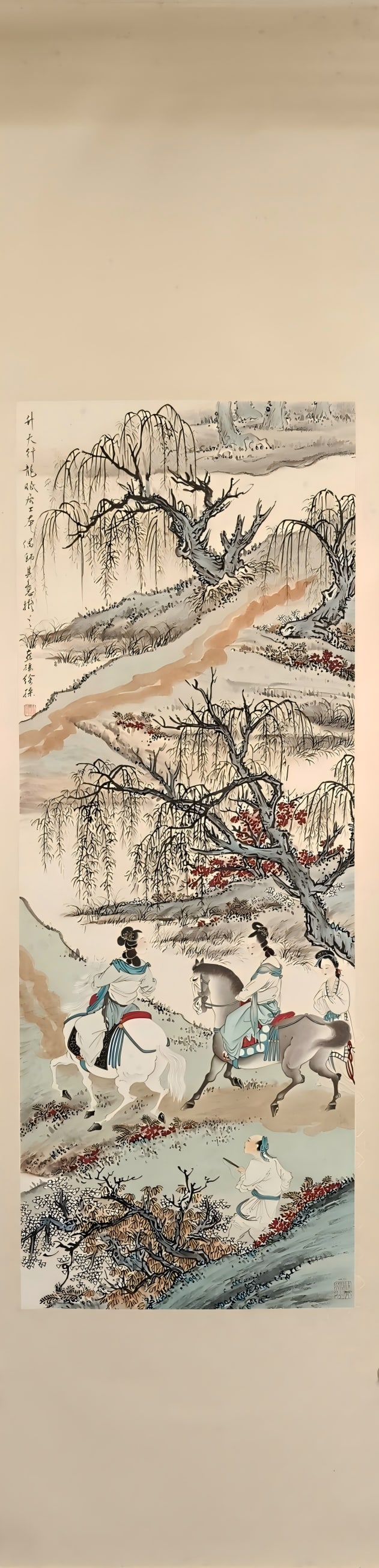 XUCAO,FIGUREPAINTING徐操: The painting measures 48 x 130 cm.