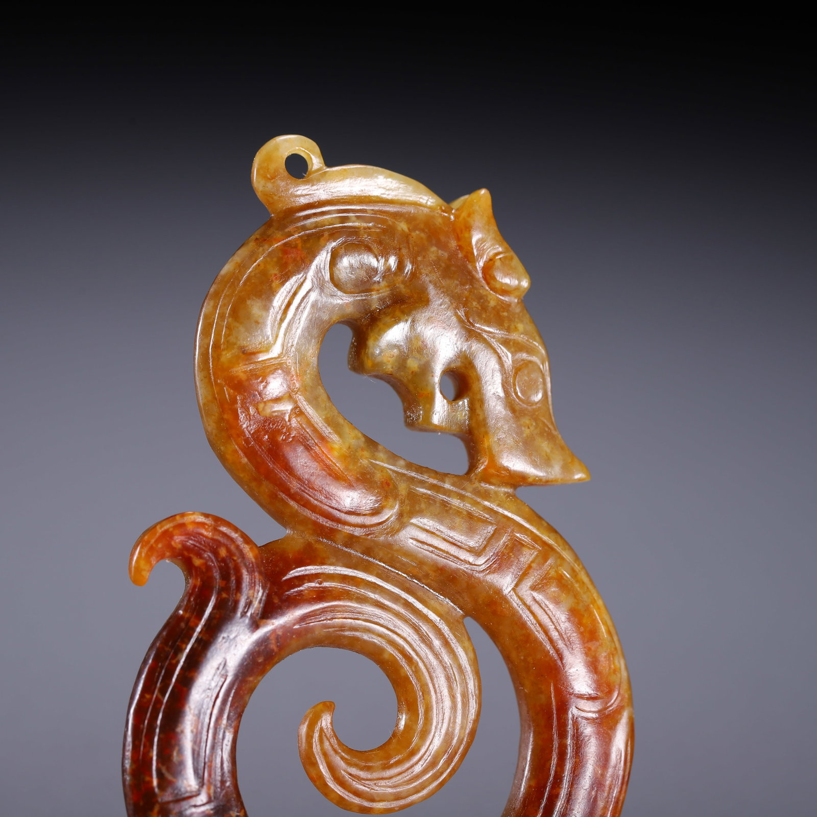 HETIAN DRAGON PATTERN PENDANT - 4