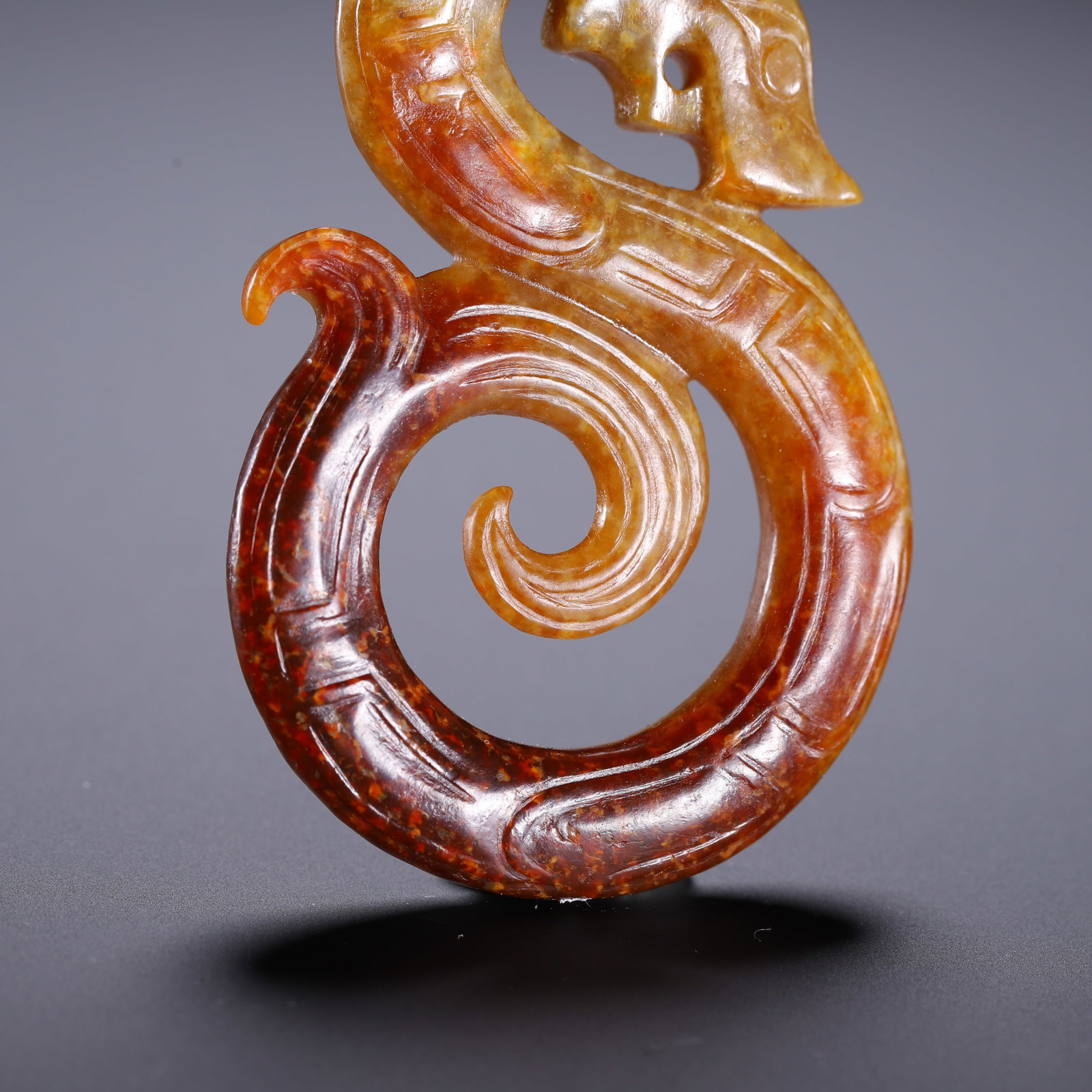 HETIAN DRAGON PATTERN PENDANT - 5