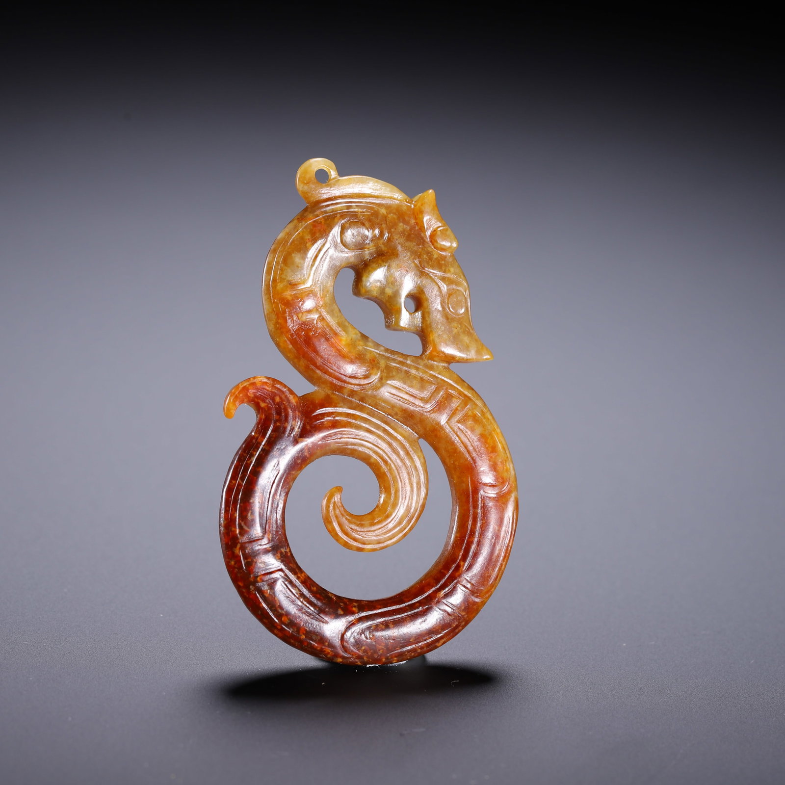 HETIAN DRAGON PATTERN PENDANT - 6