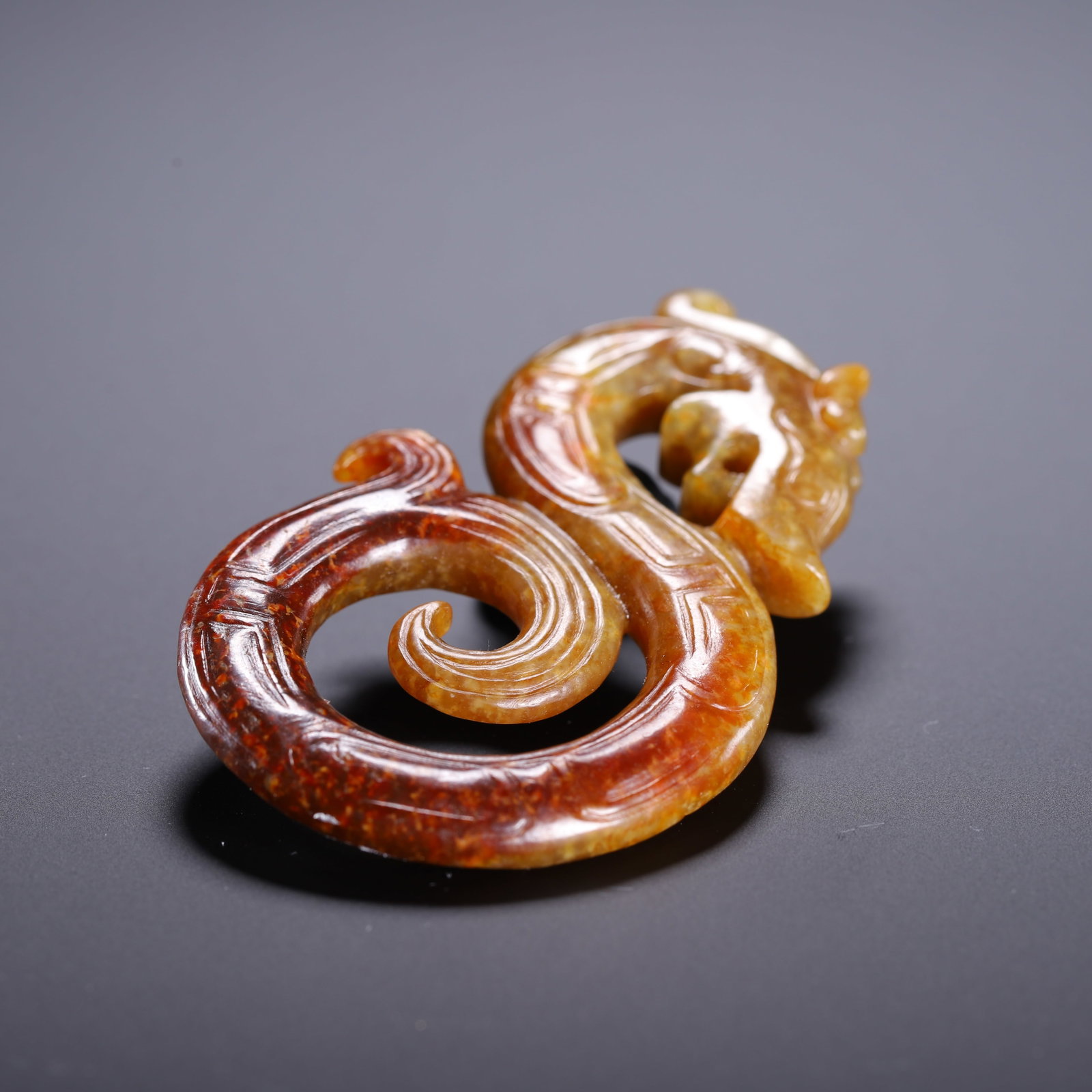 HETIAN DRAGON PATTERN PENDANT - 8