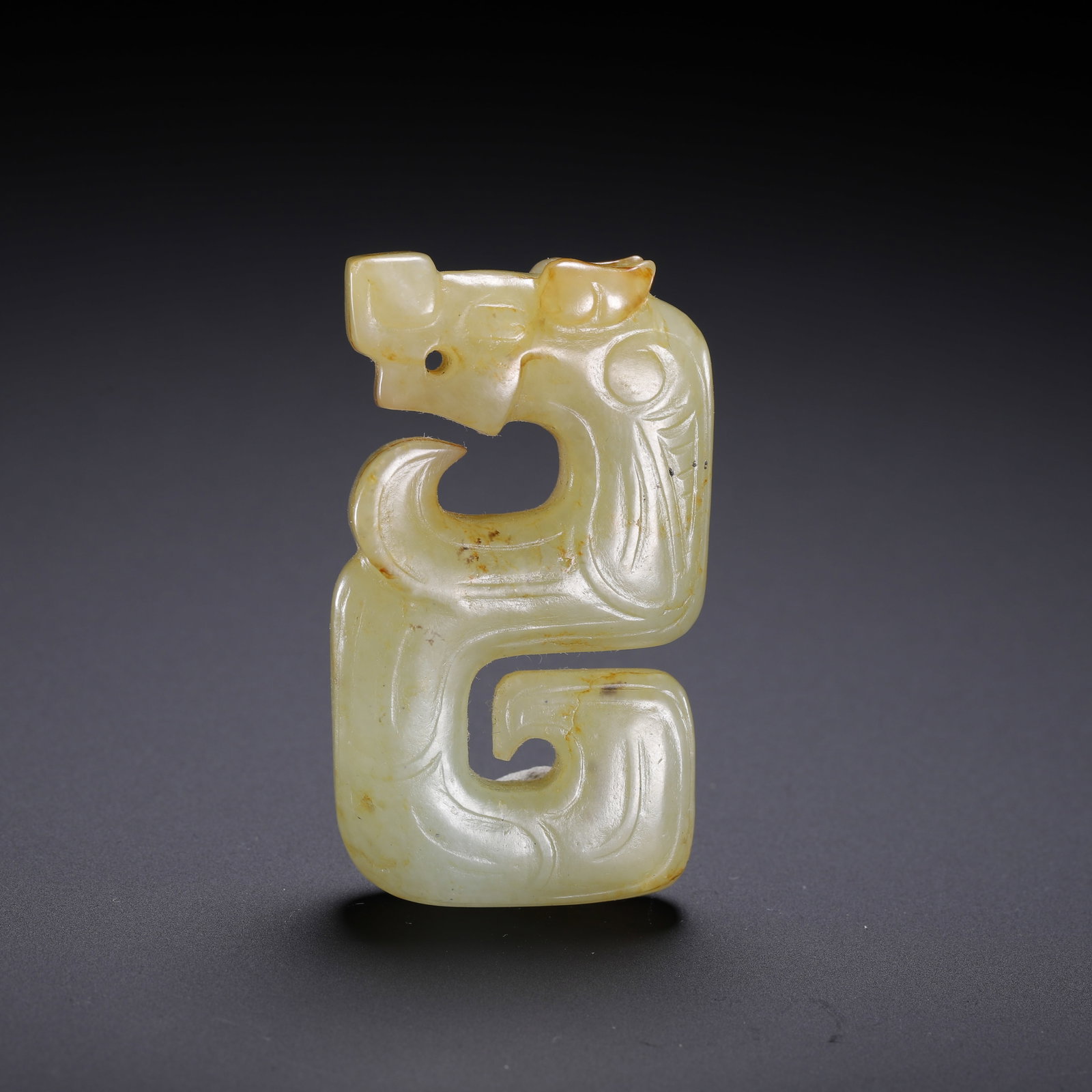 HETIAN YELLOW JADE TAOTIE PATTERN PENDANT (1 of 7)