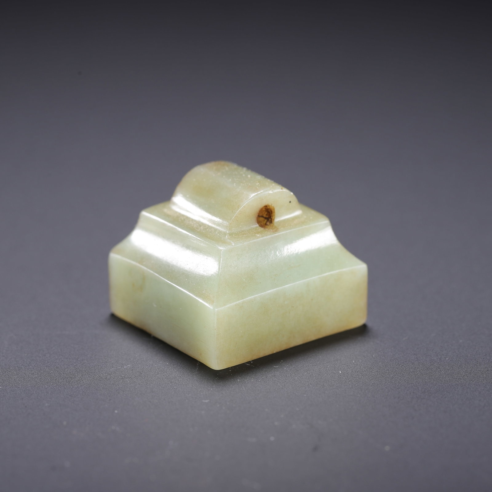 HETIAN YELLOW JADE TAOTIE PATTERN PENDANT: 4 3