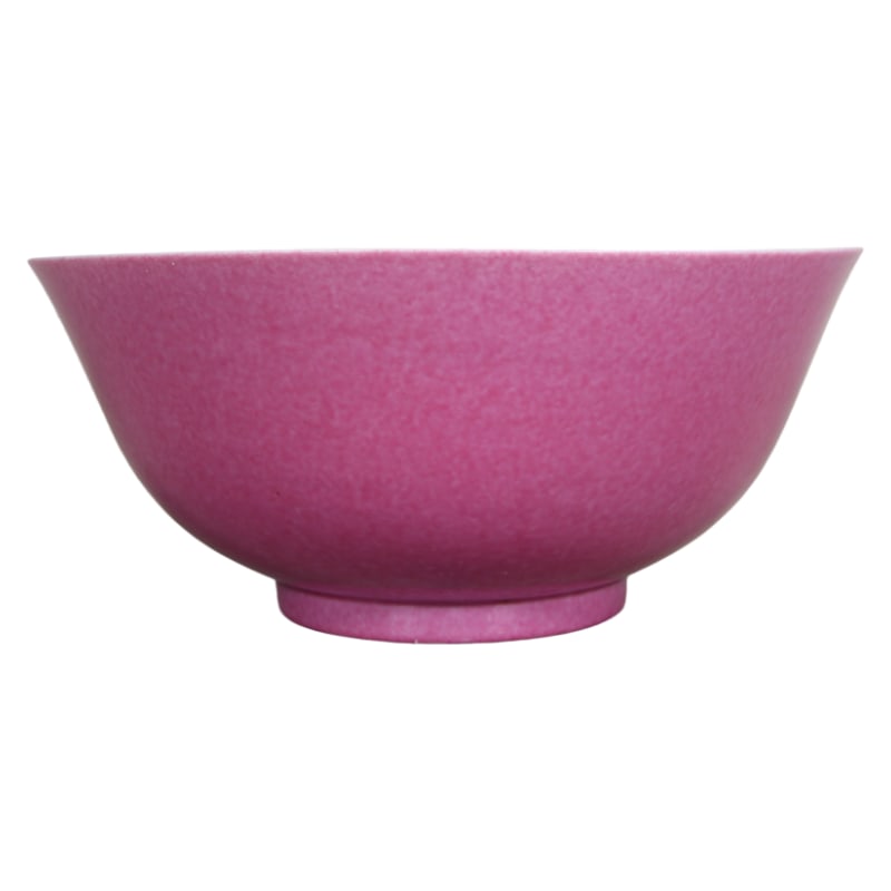 LARGE BOWL WITH ROUGE-RED GLAZE FROM THE GUANGXU PERIOD OF THE QING DYNASTY: Height 9.3 cm, Diameter 21.2 cm