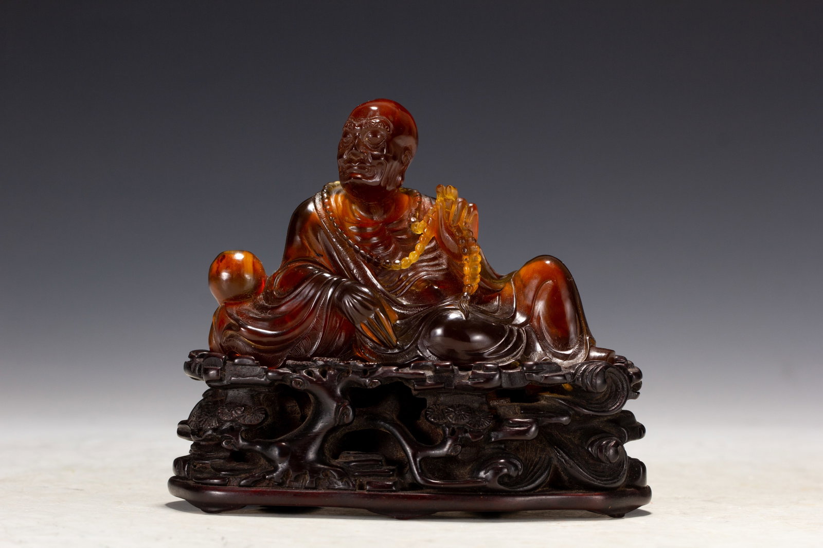 AMBER ARHAT FIGURINE: Length 12, Width 5.5, Height 10