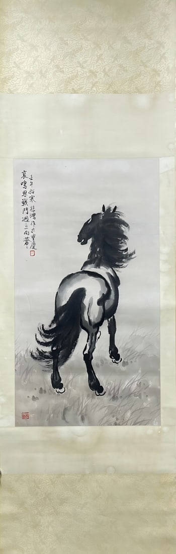 XUBEIHONG，徐悲鸿: Size: 84x46cm