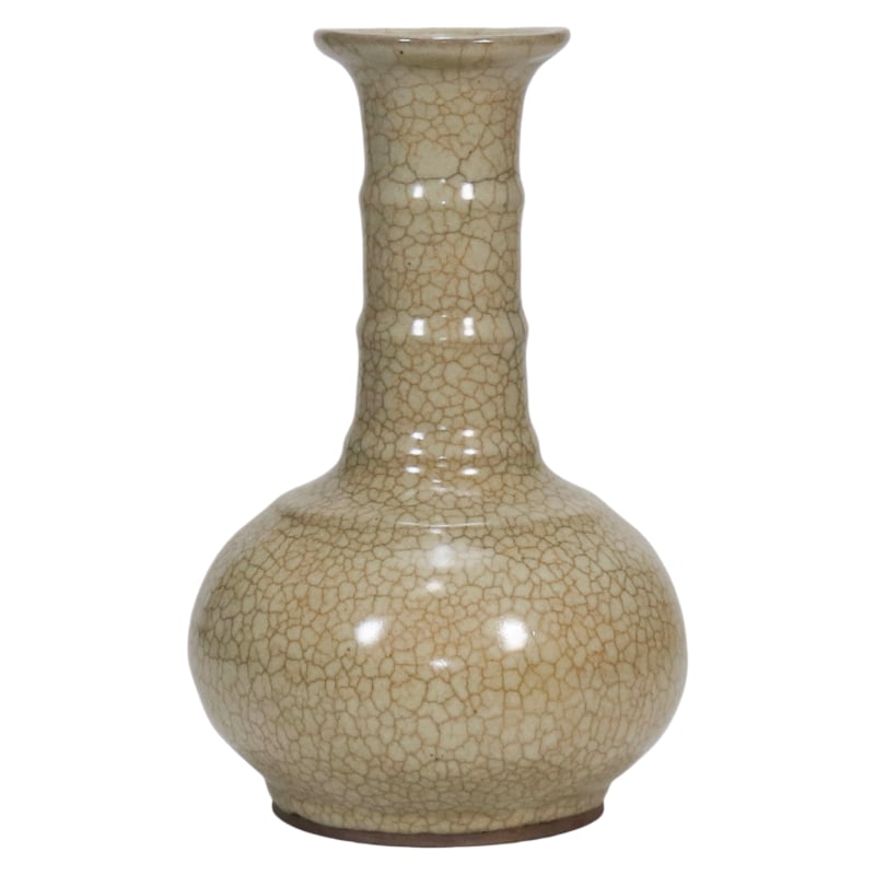 SONG DYNASTY GE WARE RICE-YELLOW GLAZED STRING PATTERN BOTTLE (1 of 8)