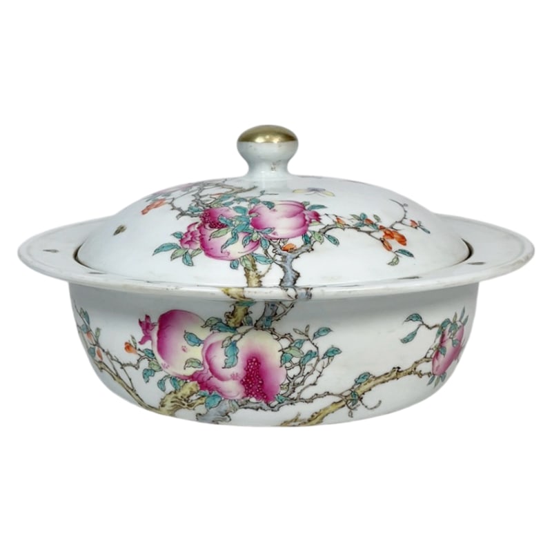 FAMILLE ROSE POMEGRANATE AND FLORAL PATTERN POT (1 of 9)