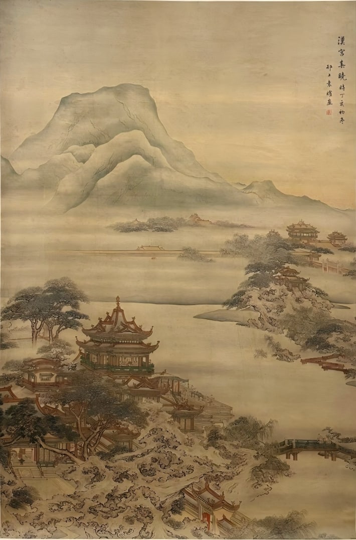YUAN YAO (SPRING DAWN IN THE HAN PALACE), LARGE-SCALE SILK SCROLL PAINTING (1 of 20)