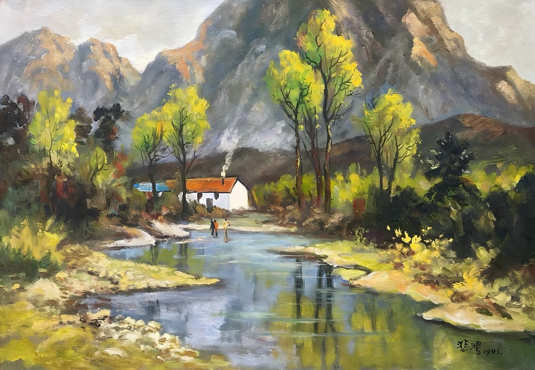 XUBEIHONG:[PAINTINGON]CANVAS，徐悲鸿: Oil painting, 60x90