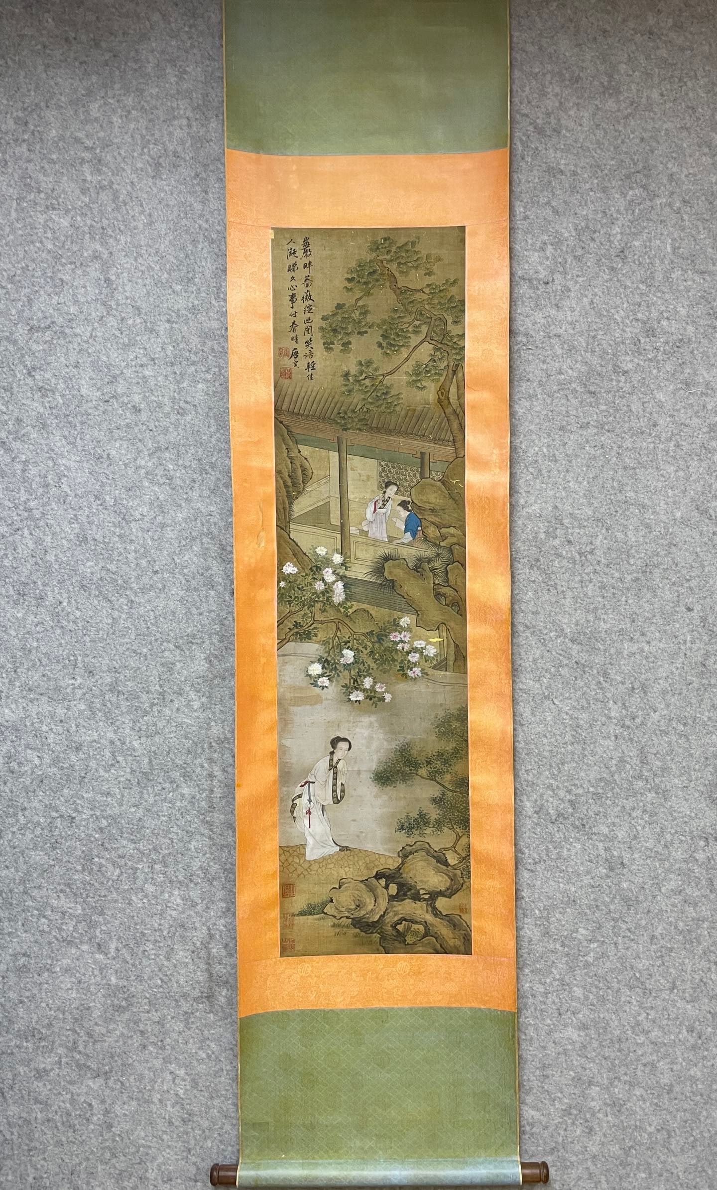 TANGYIN:[PAINTINGON]SILK，唐寅: 35 x 131