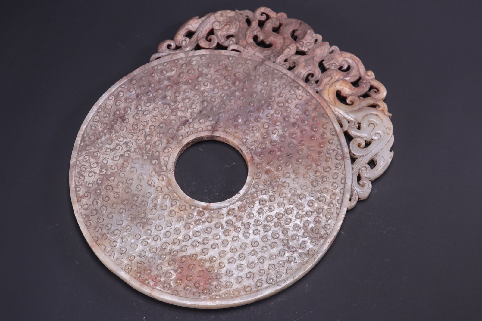 ANCIENT JADE BI DISC WITH INTERLOCKING PATTERNS - 4