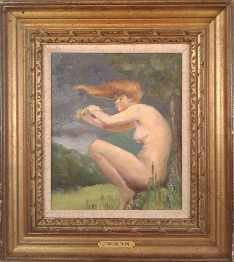 John Sloan Oil on Canvas only signed on frame: John Sloan Oil on Canvas only signed on frame. Measures approximately 10" x 12"
