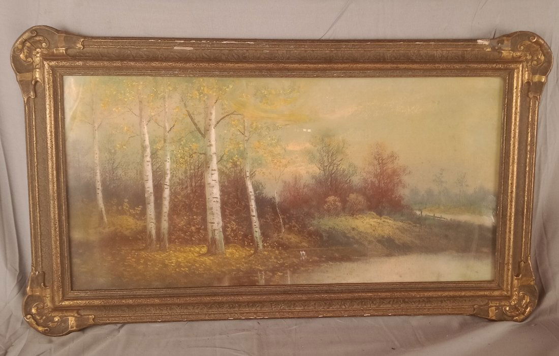 Pastel of white birch trees 12" x 24" (1 of 3)