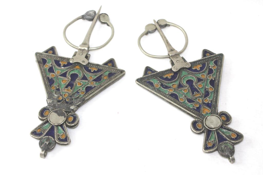 Moroccan double sided pair of enamel berbers (1 of 4)