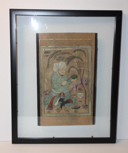 Qajar Persian Calligraphy w/ Miniature Page 18th Qajar (1 of 5)