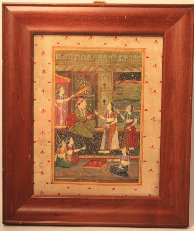 Mughal India Calligraphy Miniature Paper Mughal Framed (1 of 7)