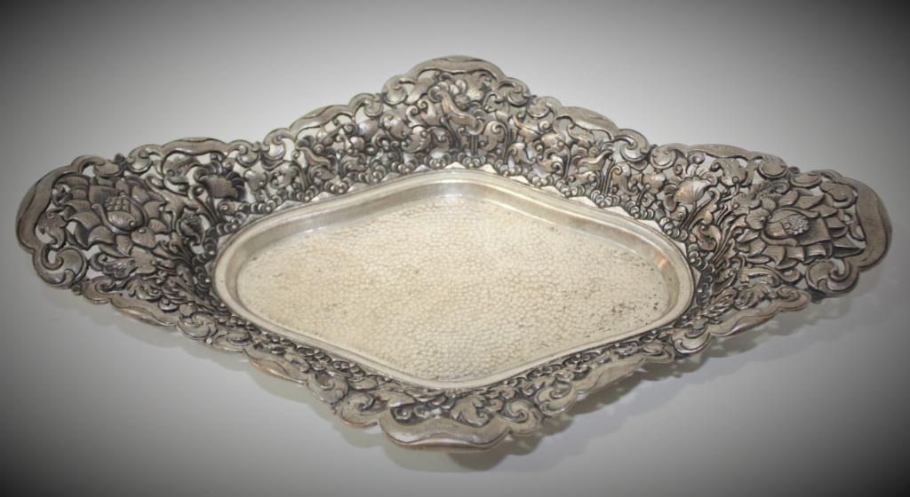Turkish vintage persian pure silver 800 stamp dish (1 of 1)