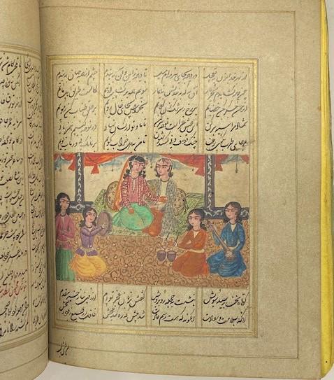 Antiques small Miniature book Qajar Persian manuscript calligraphy Leyla wa Majnun Dated 1264 (1 of 13)