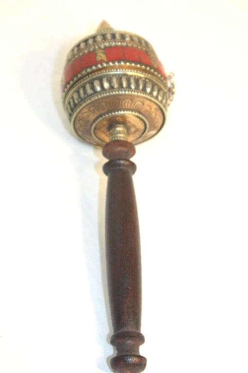 Silver Tibetan Prayer Wheel and Scroll Antique Silver Tibetan Prayer Wheel and Scroll Antique. (1 of 5)